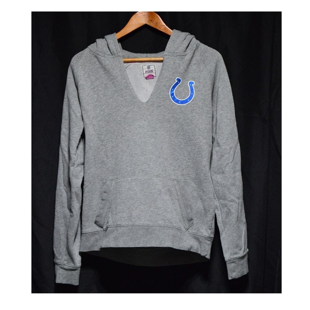 Victoria's Secret PINK Indianapolis Colts Hoodie Size Medium Gray and Blue